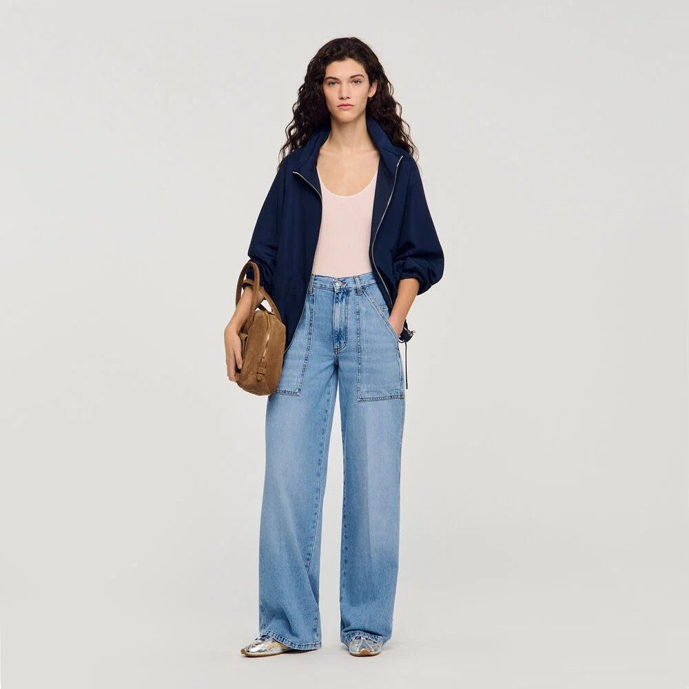 Faded wide straight-leg jeans | Sandro US | Sandro-Paris US