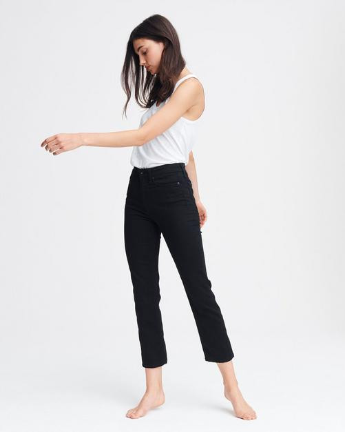 Nina high-rise cigarette - no fade black | rag + bone