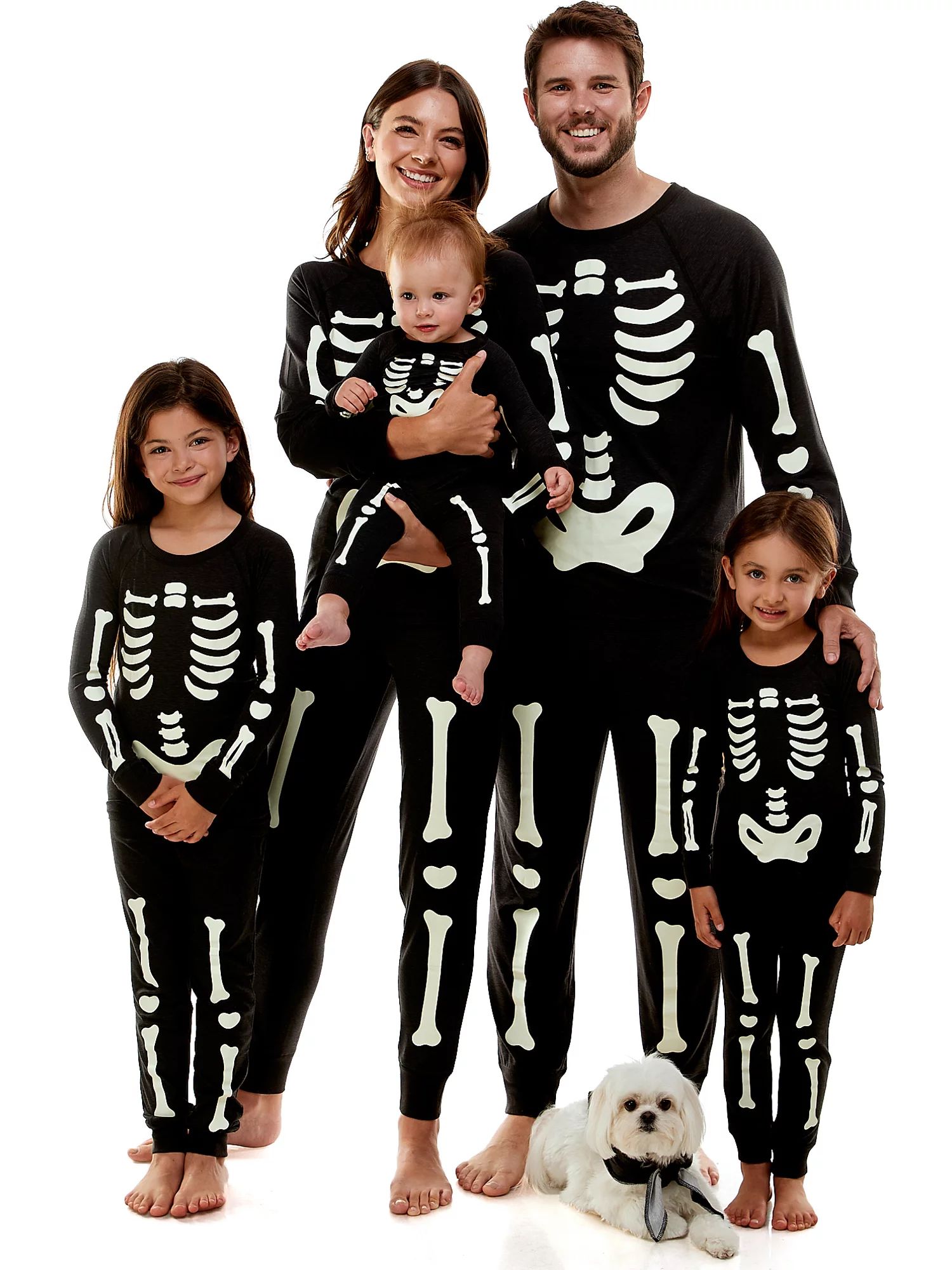 Derek Heart Glow-In-The-Dark Skeleton Matching Halloween Family Pajamas - Walmart.com | Walmart (US)