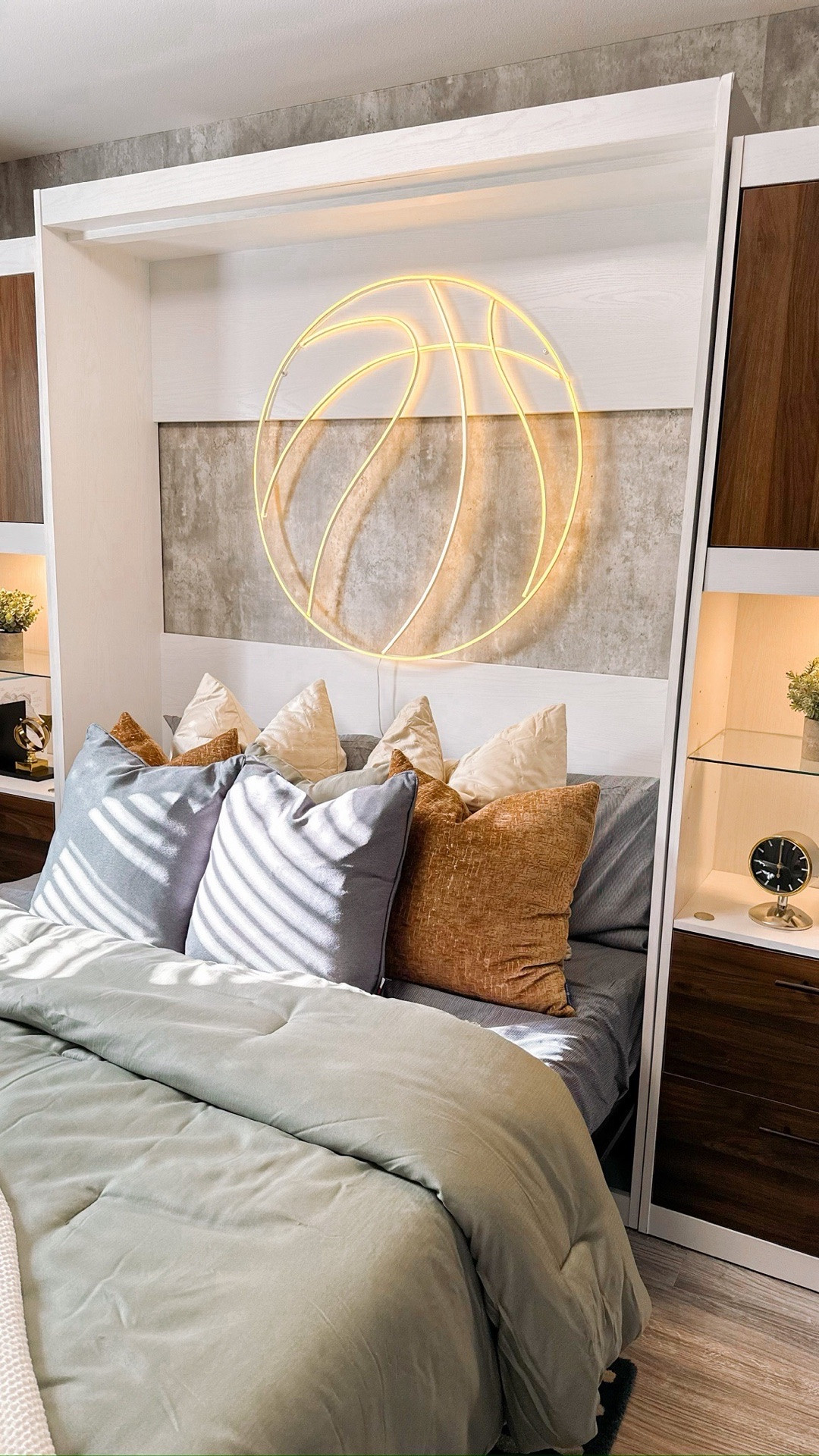 Teen haven to young adult’s dream. Take a peek at this cozy room evolution, thoughtfully designed to grow with him. 

A smart space solution featuring a Murphy bed and fold-away desk creates flexibility for gaming, studying, and everyday living—without sacrificing style or comfort.

See my @Wayfair and @Amazon finds for this look!! 
Follow for more inspiration!! 

#LTKHome #LTKdayinmylife #LTKKids