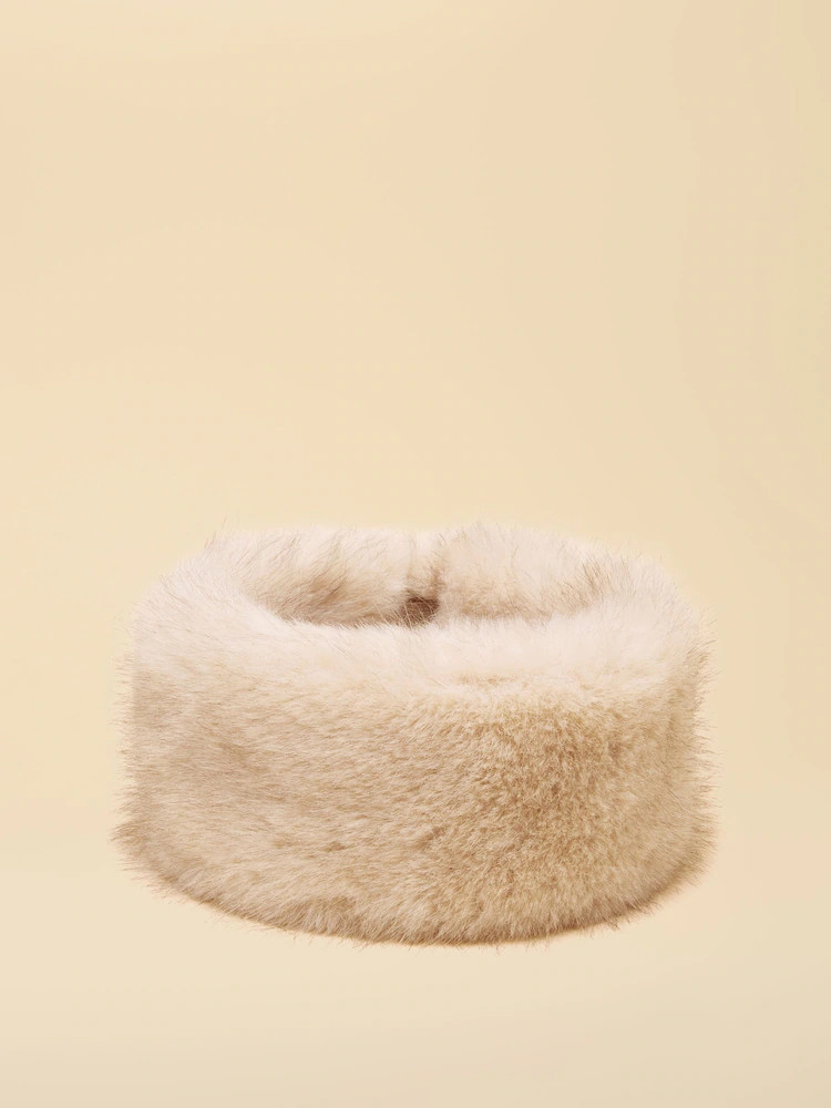 Joules Aspen Neutral Faux Fur Headband | Next EU