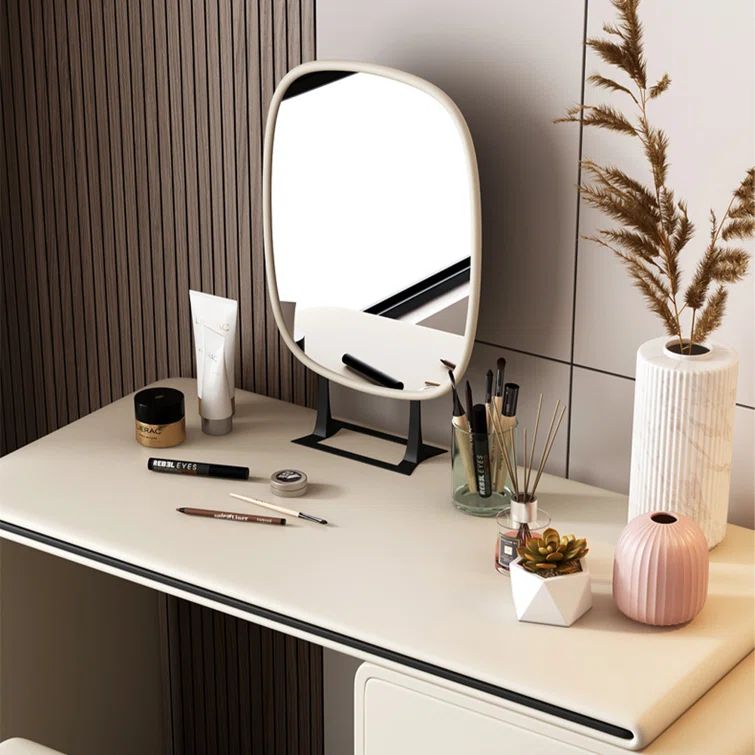 Thersa Vanity Set with Stool and Mirror | Wayfair North America