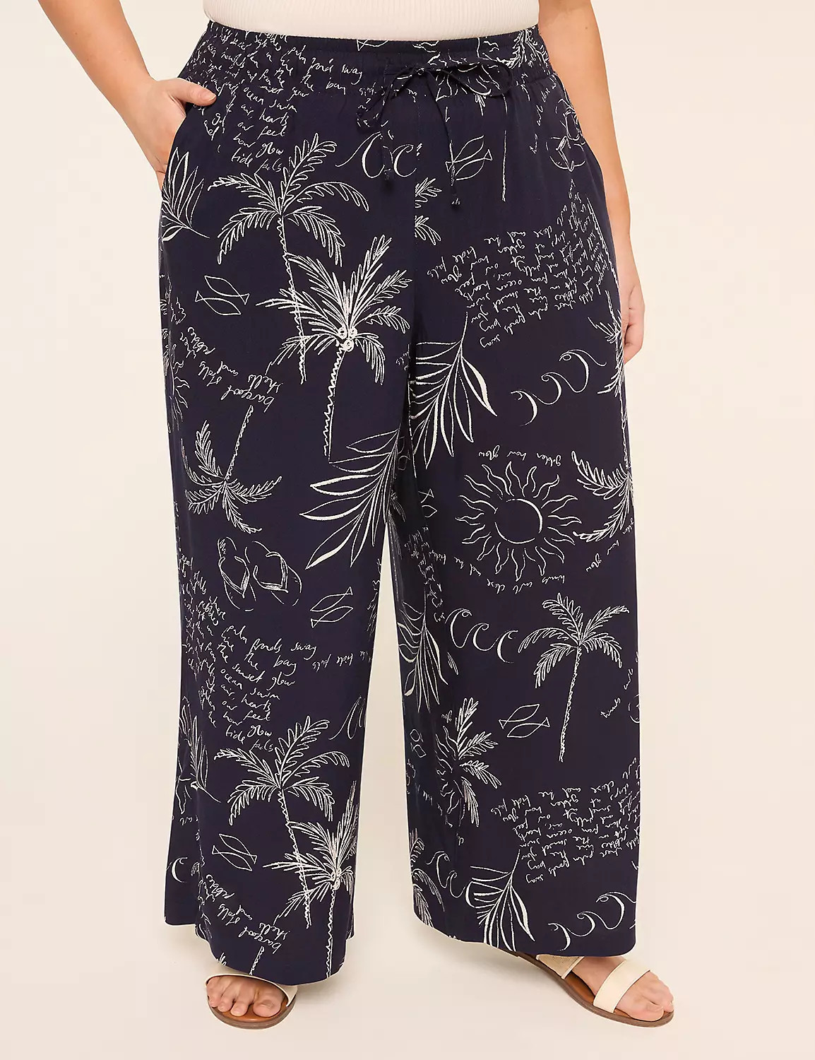 Printed Pull-On Flowy Wide Leg Pant | Lane Bryant (US)