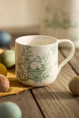 Bunny Toile Stoneware Mug | Anthropologie (US)