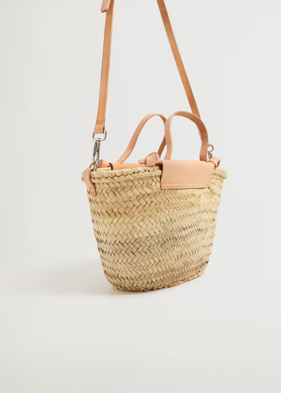 Leather handmade basket bag | MANGO (US)