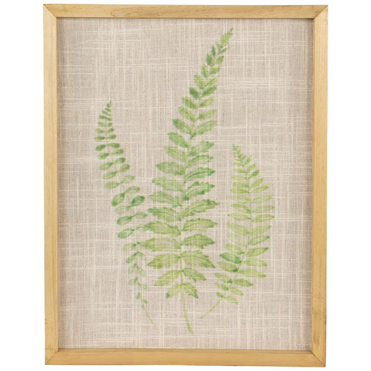 Northlight Framed Fern Leaf Print on Burlap Wall Art - 16" - Beige | Target
