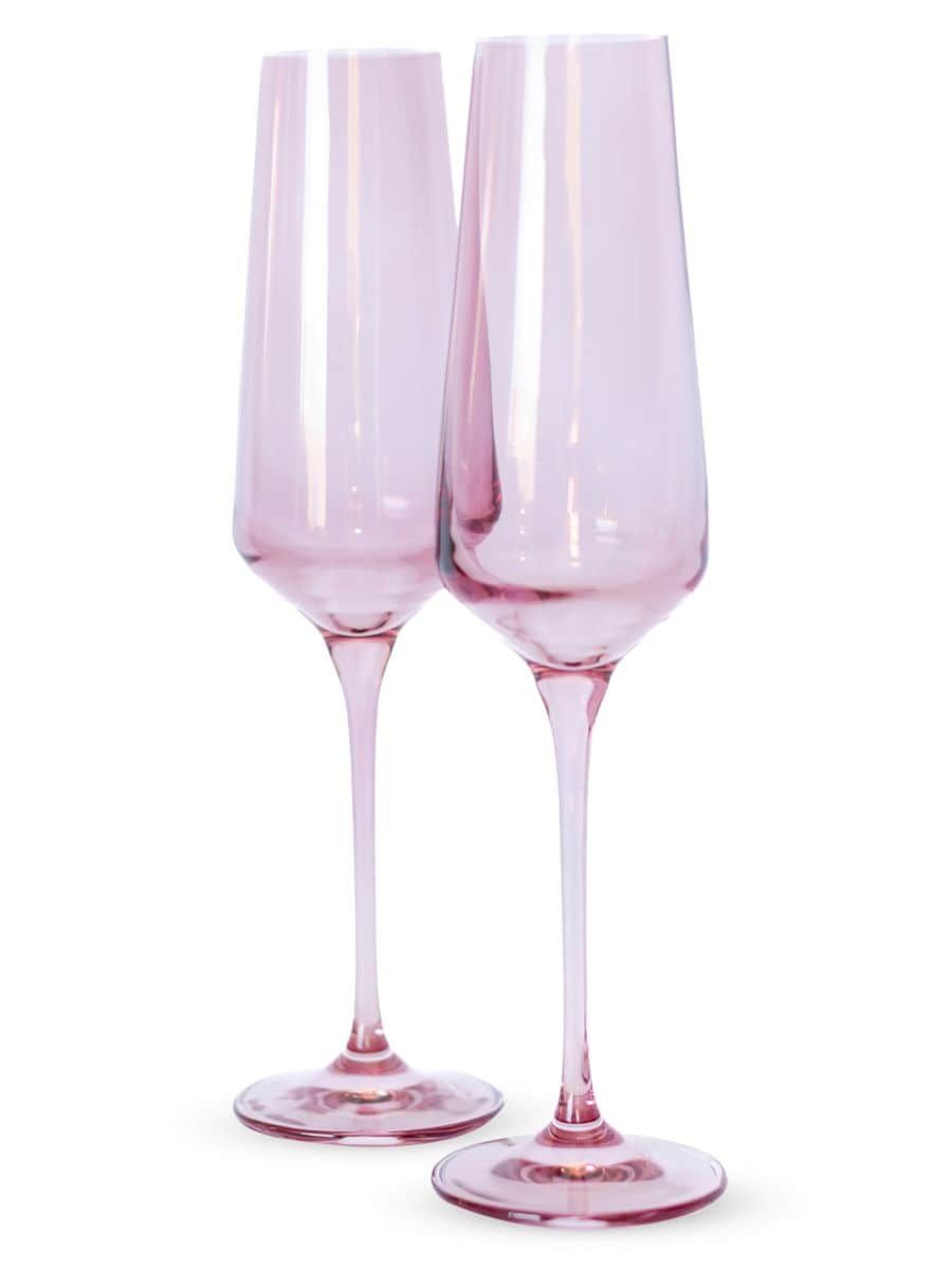 Estelle Colored Glass Estelle Color 2-Piece Champagne Flute Glass Set | Saks Fifth Avenue