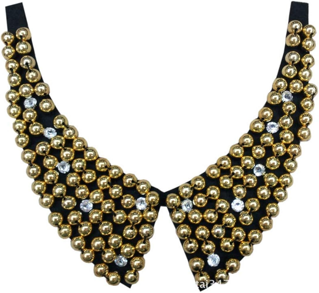 Women’s Beaded Rhinestones Fake Collar Vintage Detachable Shirt Collar Stylish Faux Collar | Amazon (US)