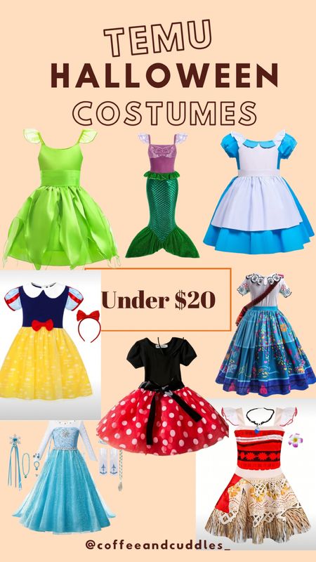 Temu Disney Halloween Costumes for kids under $20. 

#LTKsalealert #LTKSeasonal #LTKHalloween