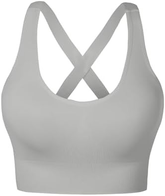 Nabawa Sports Bra for Women Unpadded Medium Support Criss Cross Back Strappy Workout Bra High Imp... | Amazon (US)