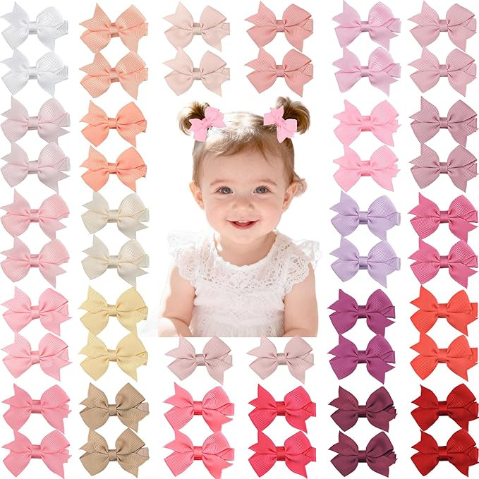 CÉLLOT Hair Clips for Girls - 50PCS Fully Lined Hair Bows Alligator Clips for Toddlers, Infants,... | Amazon (US)
