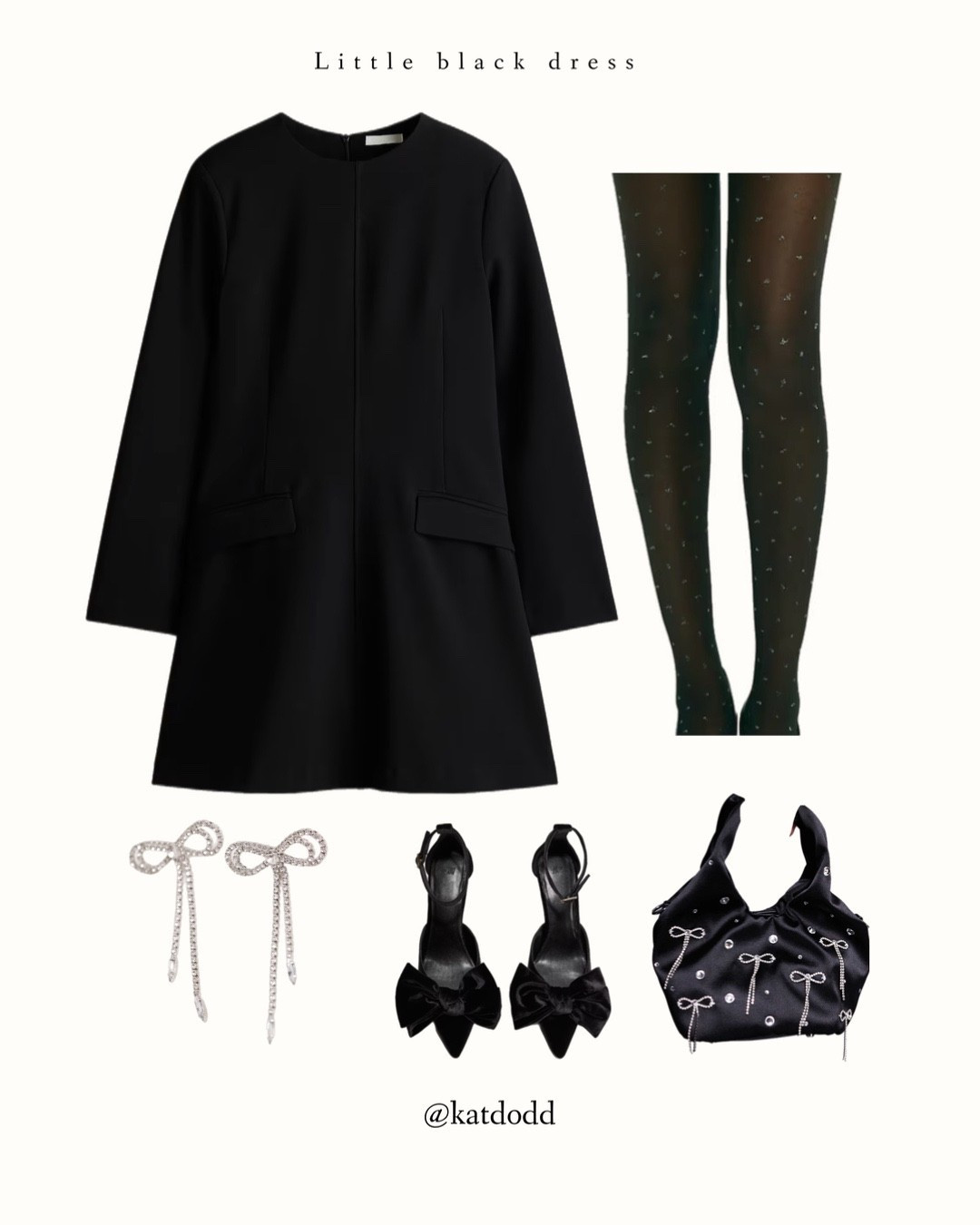 LBD but make it festive 🤍! Perfect for Christmas parties, Christmas Day outfit, New Year’s Eve… anything basically!!! 🤍 LOVE the sparkly tights 🥰 


Little black dress H&M glitter tights black bow heels satin black bow detail bag silver bow earrings asos 

#LTKfestive #LTKpartywear #LTKuk