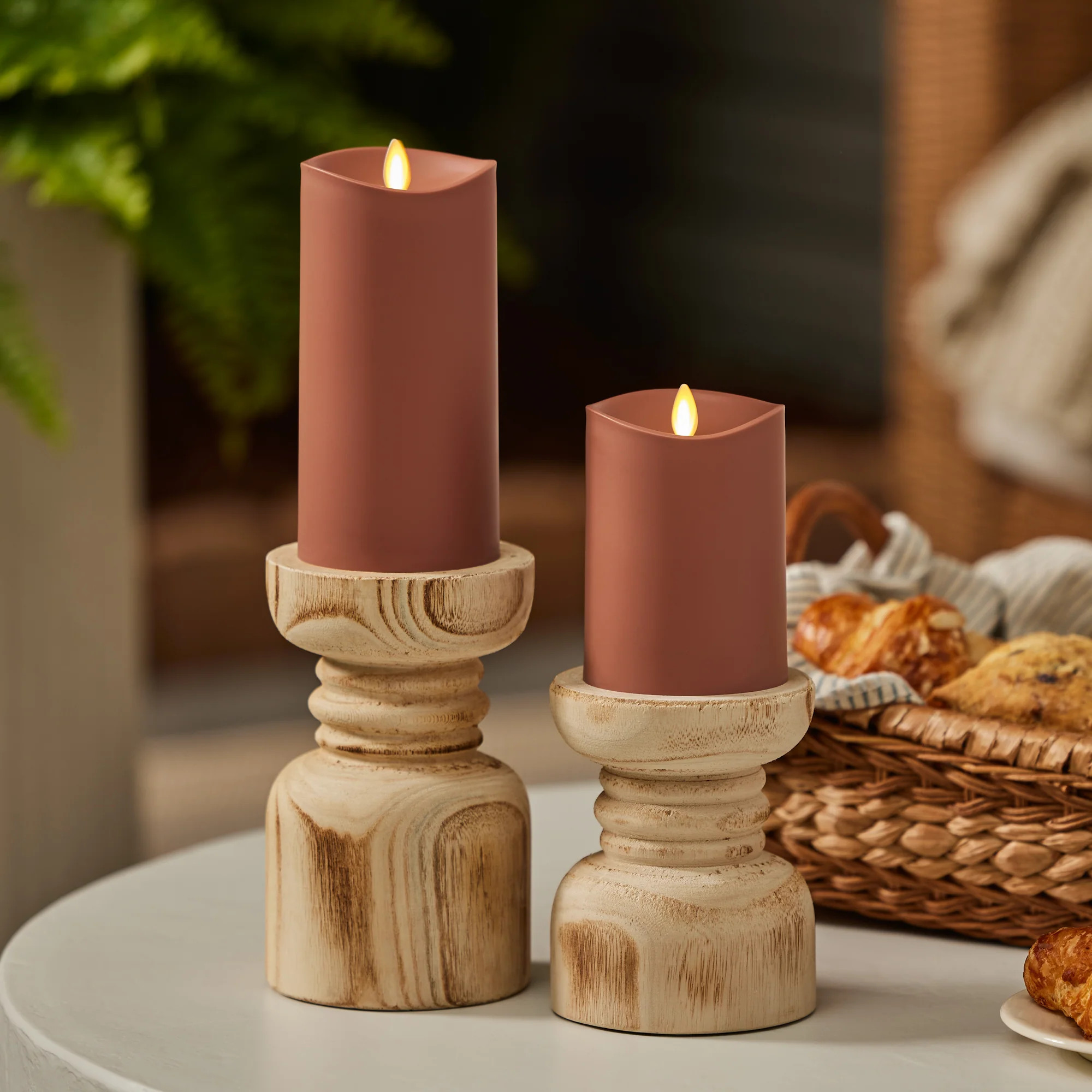 Baked Clay Outdoor Flameless Candle Pillar | Luminara