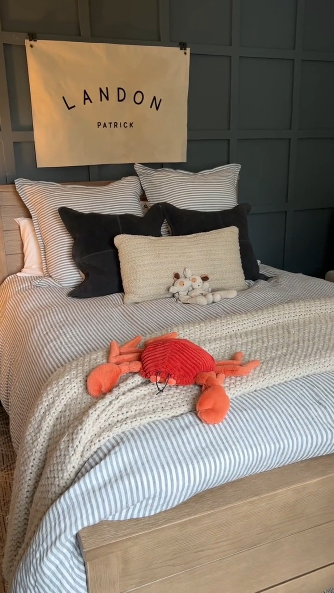 Chunky knit bed blanket on sale for under $40! accent wall is painted BM rocky coast 

kids bedroom decor’s, boys bedroom, big boy bed

#LTKSaleAlert #LTKKids #LTKHome