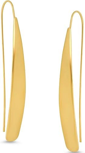Humble Chic 14K Gold Plated Bar Dangle Earrings | Hypoallergenic Long Threader Drop Earrings for ... | Amazon (US)