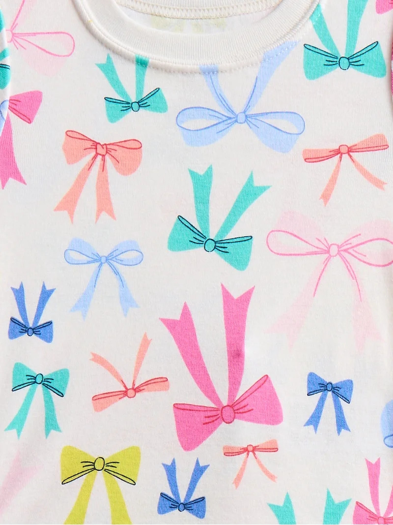 Wonder Nation Toddler Girls Short Sleeve Top, Pants and Shorts Pajama Sleep Set, 3-Piece, Sizes 1... | Walmart (US)