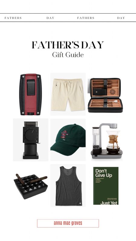 Father’s Day Gift Guide - here are some picks from Rob! 

Lighter, athletic shirts, cigar humidor & travel case, coffee grinder, Ralph Lauren hat, chemex coffee machine, ash tray, athletic tank, book. 

#LTKStyleTip #LTKOver40