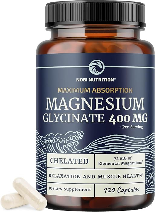 Magnesium Glycinate 400mg | High Absorption Formula for Sleep, Calm, Muscle Relaxation, Heart, Bo... | Amazon (US)