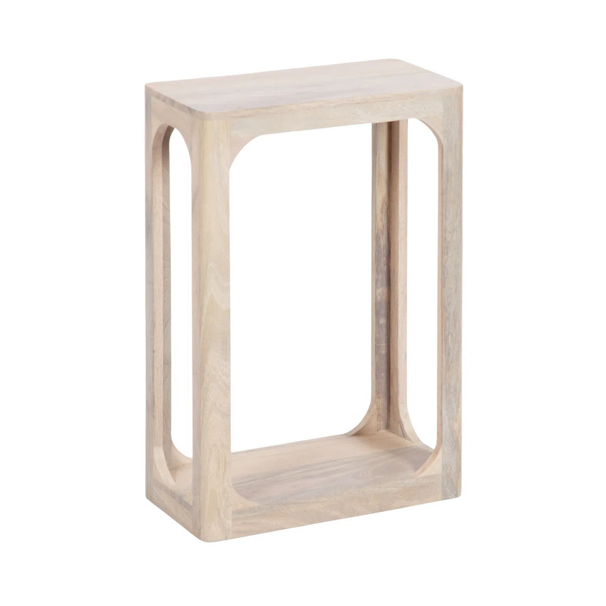 Dahl Slatted Mango Wood Slim Side Table for Use as Narrow Bedroom Nightstand | Wayfair North America