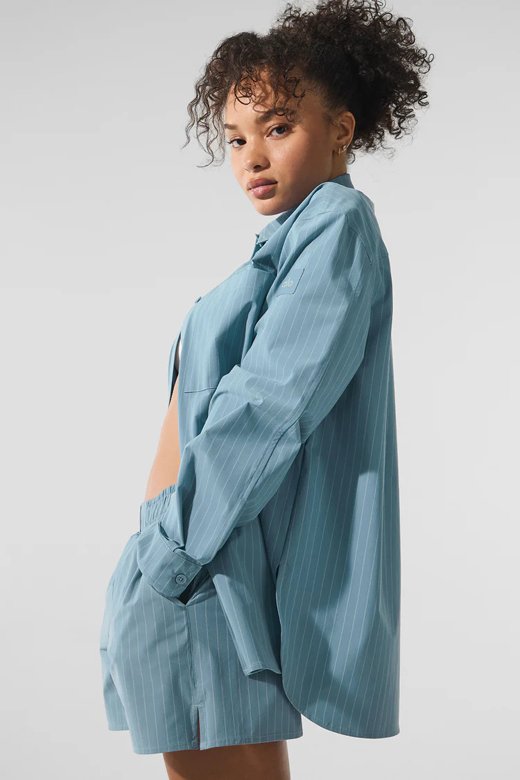 Pinstripe Daylight Button Down Long Sleeve | Alo Yoga (US)
