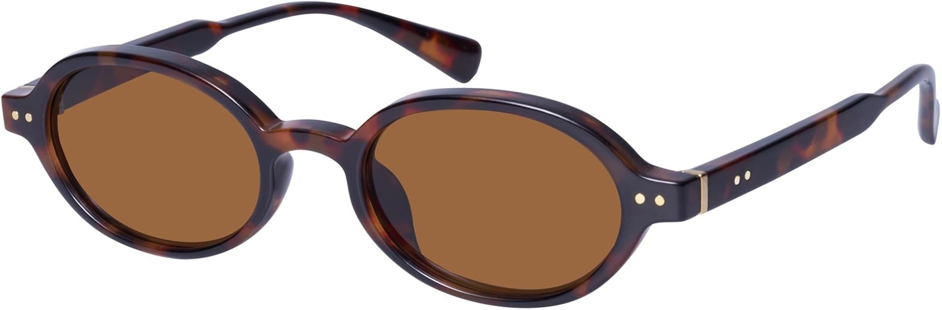 mosanana Retro Oval Sunglasses for Women Small Trendy 2026 90s Sunnies MS52596 | Amazon (US)