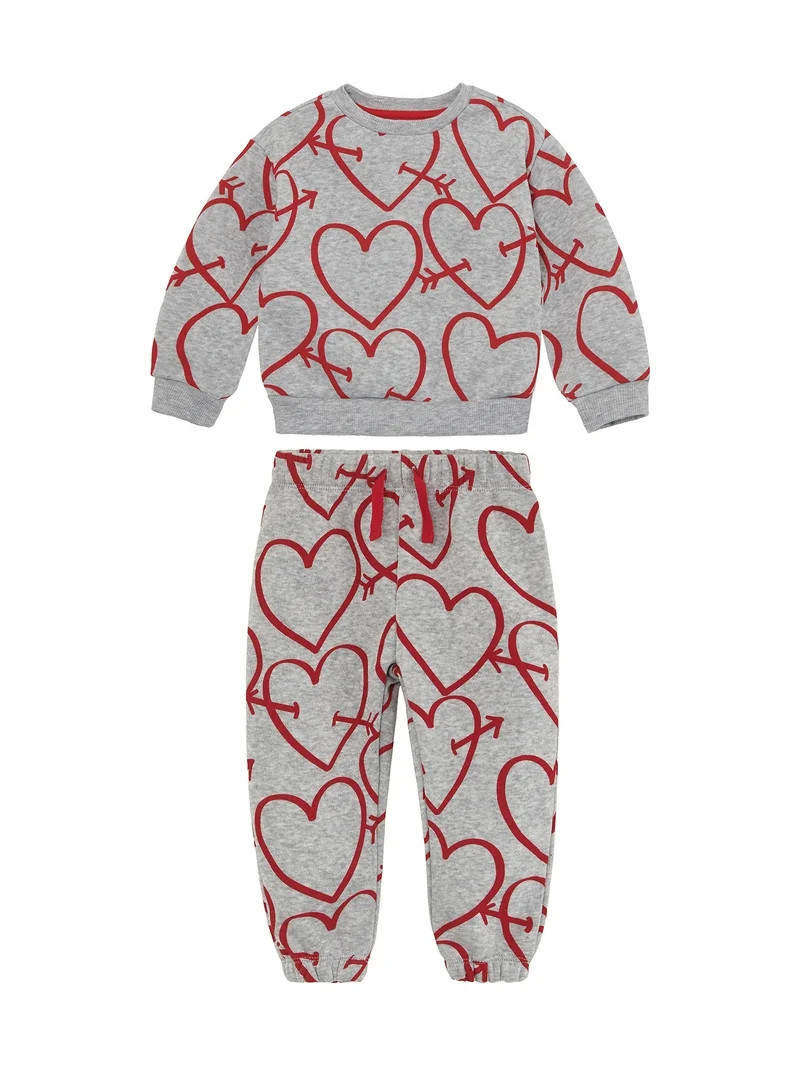 Way To Celebrate Toddler Valentine's Day Jogger Set, Sizes 12M-5T | Walmart (US)
