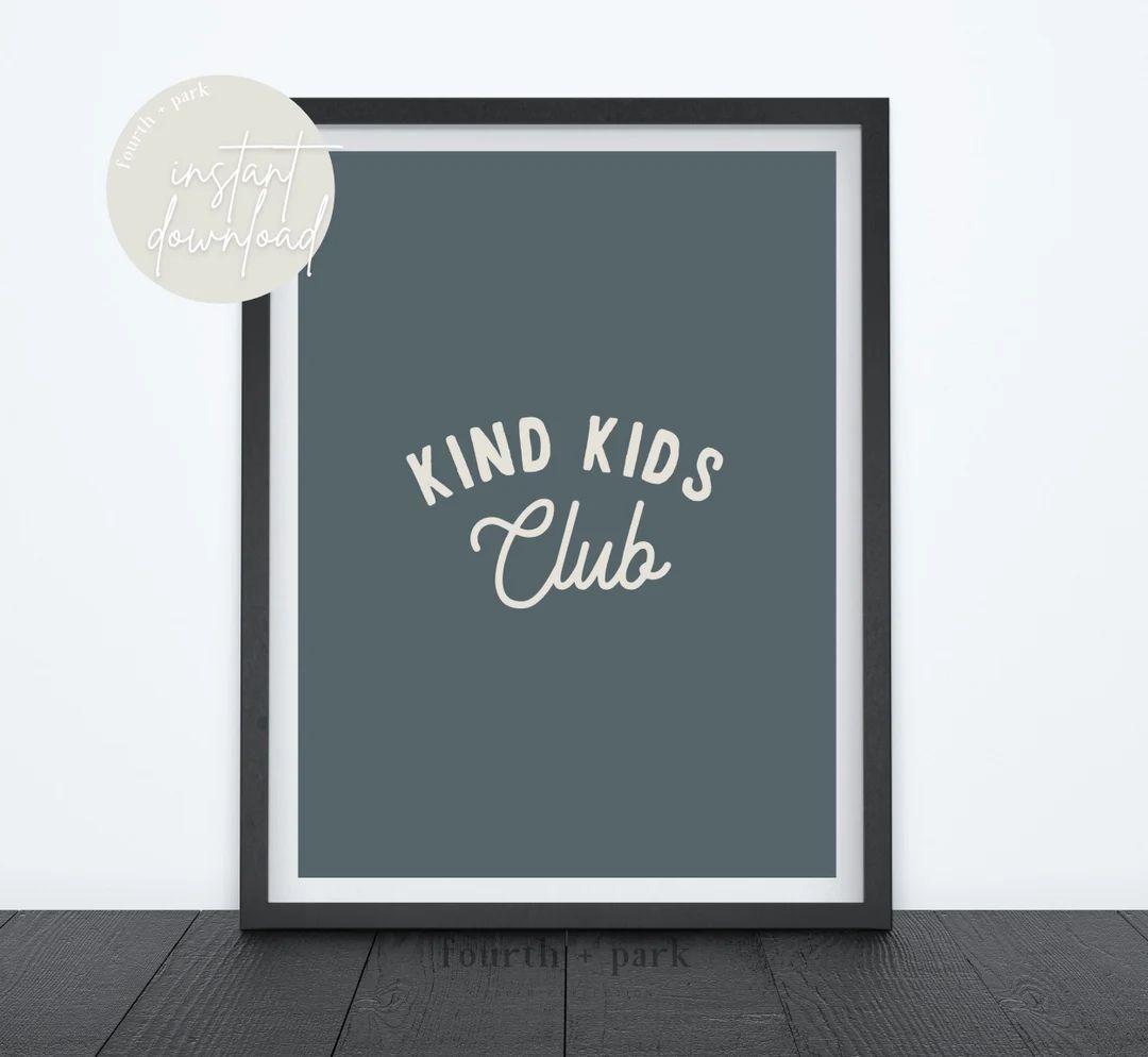 Kind Kids Club Printable Wall Art Instant Download - Etsy | Etsy (US)