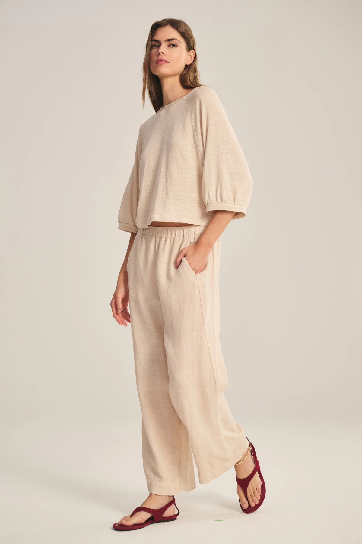 LOLA LINEN STRAIGHT LEG PANT | Velvet by Graham & Spencer