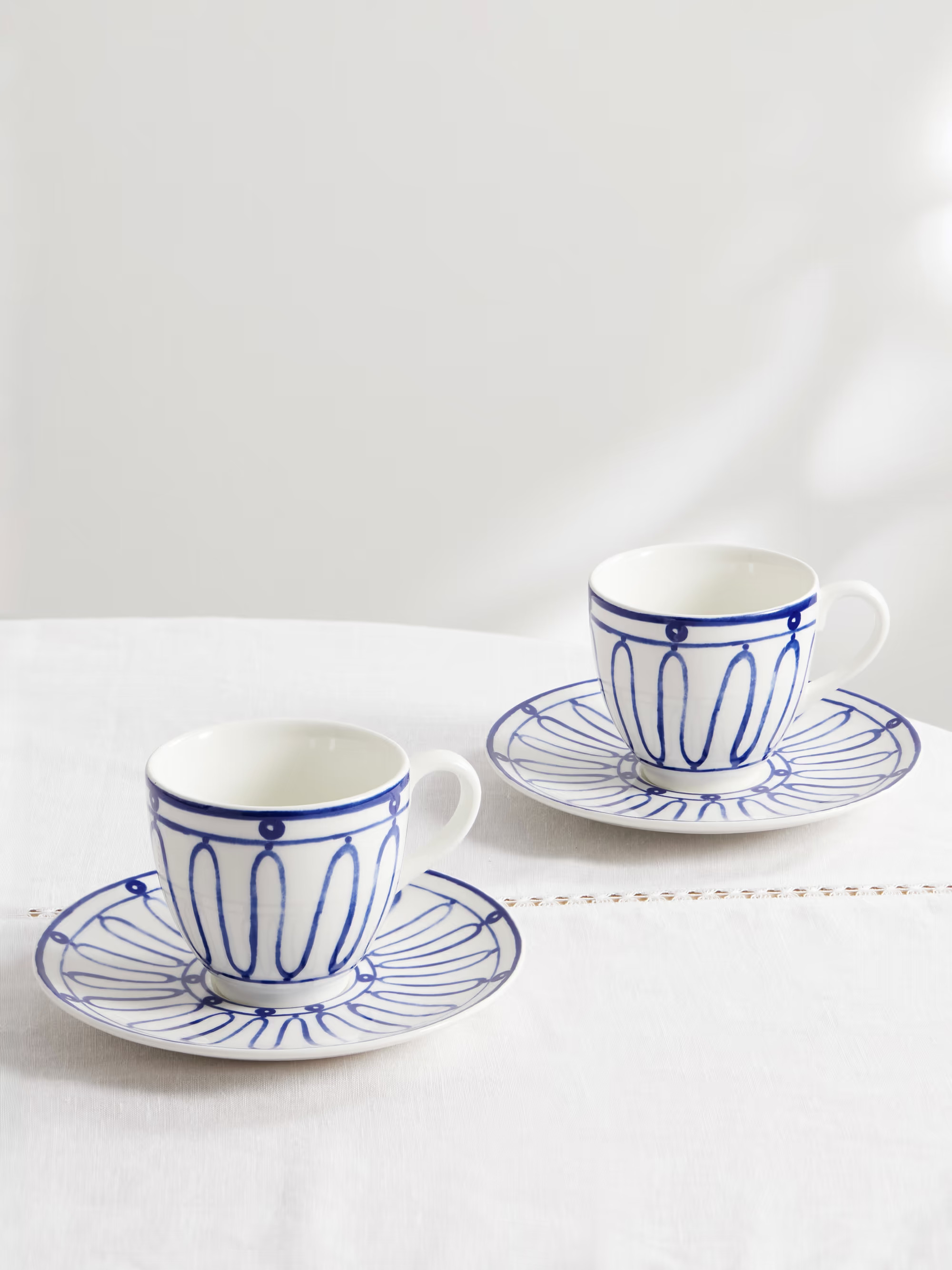 Kyma set of two painted porcelain cups and saucers | NET-A-PORTER (UK & EU)