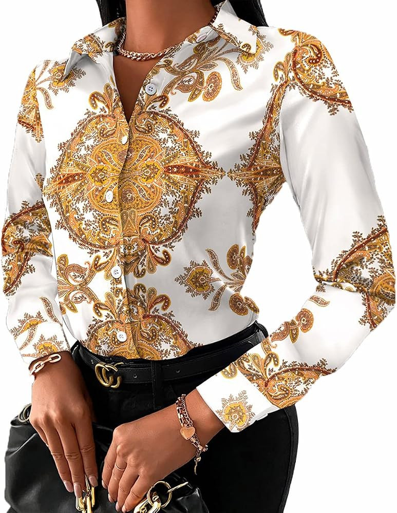 LaiyiVic Buchona Blouses for Women Button Down Fashion Long Sleeve Shirts | Amazon (US)