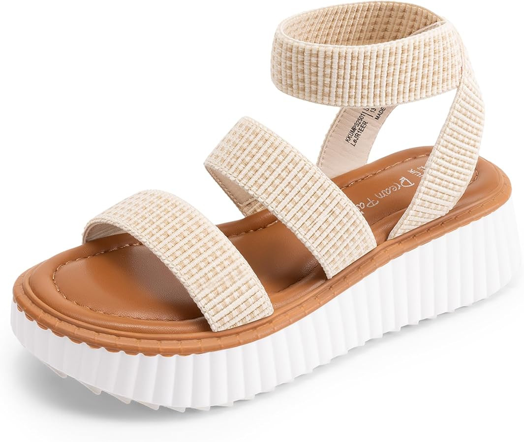 DREAM PAIRS Girls Flatform Wedge Open Toe Platform Summer Sandals with Buckle Ankle Strap for Lit... | Amazon (US)