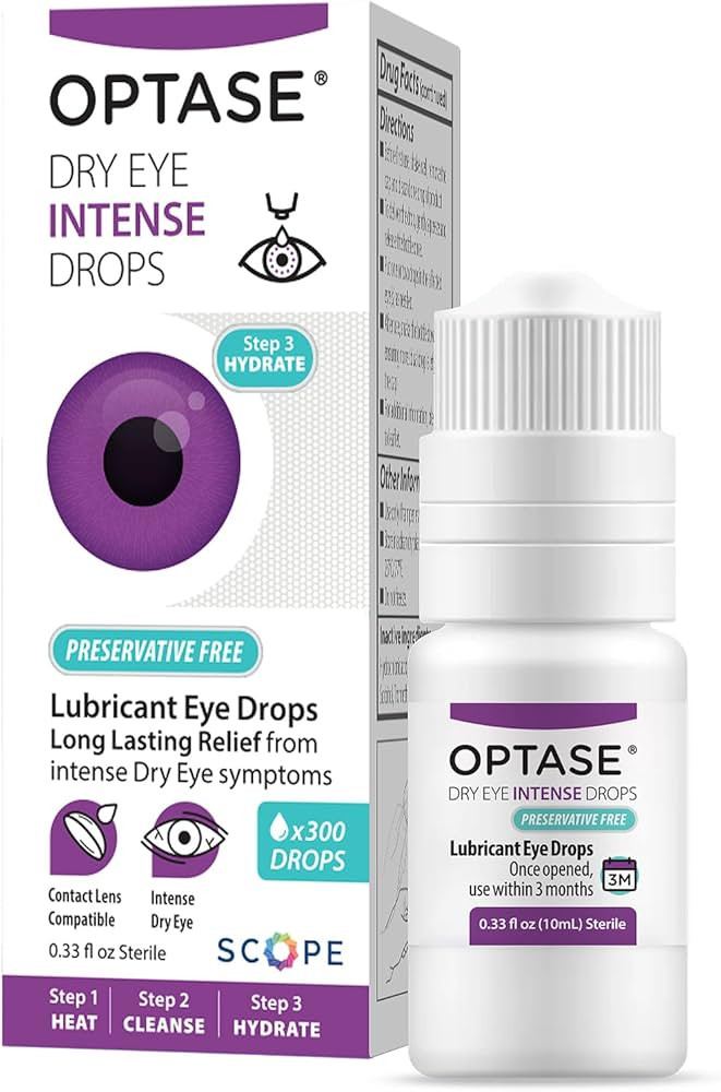 OPTASE Dry Eye Intense Drops - Preservative Free Eye Drops - Multidose Bottle - Step 3 Hydrate - ... | Amazon (US)