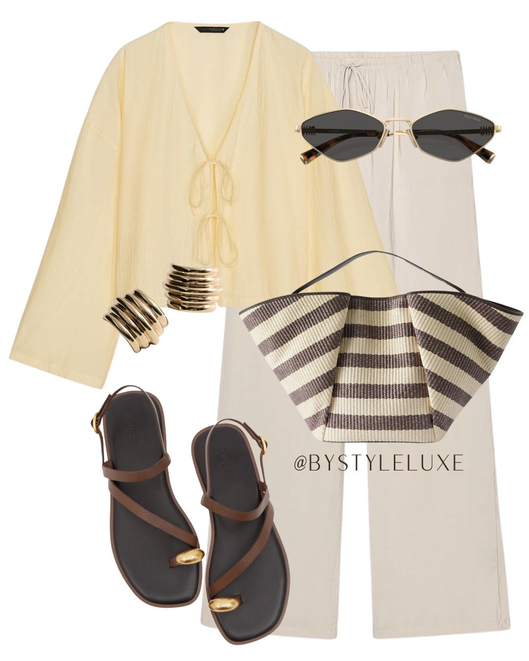 ZARA TROUSERS - a relaxed summer outfit with an oversized butter yellow blouse and drawstring trousers. Love this tote bag, so gorg! 

#summeroutfit #summersandals #holidayoutfit

#LTKbag #LTKsummer #LTKshoes
