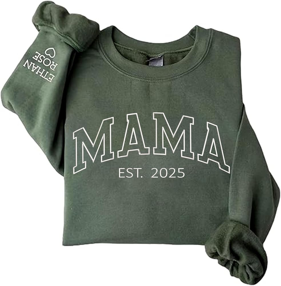 Personalized Mama Embroidered Sweatshirt, Mother Day Sweatshirt, for Mom Grandma | Amazon (US)