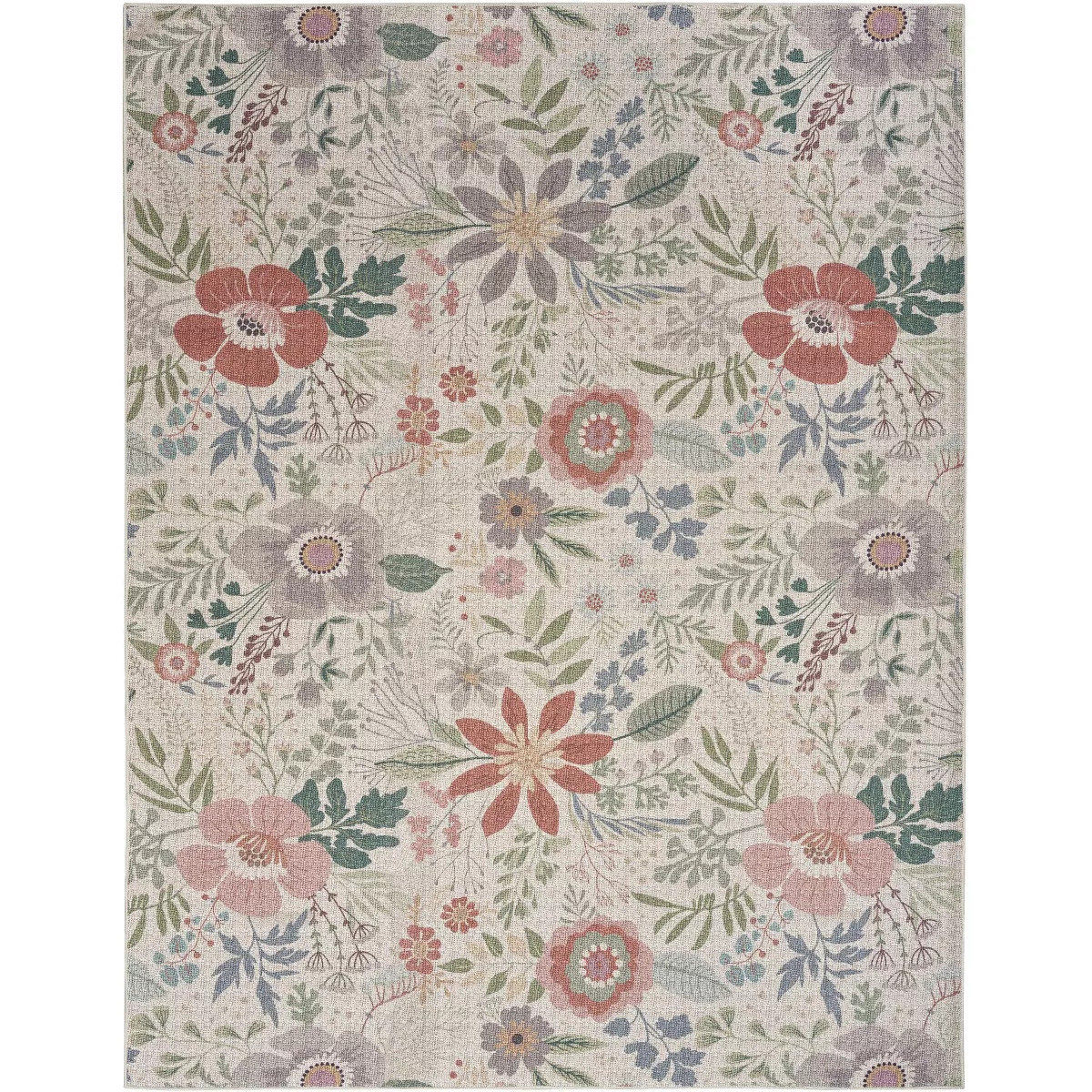 Nourison Washables Farmhouse Floral Indoor Non-Skid Area Rug | Target