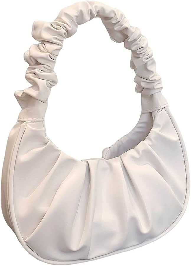 Verdusa Women's Ruched Handbag Leather Dumpling Bag Clutch Purse Small Tote | Amazon (US)