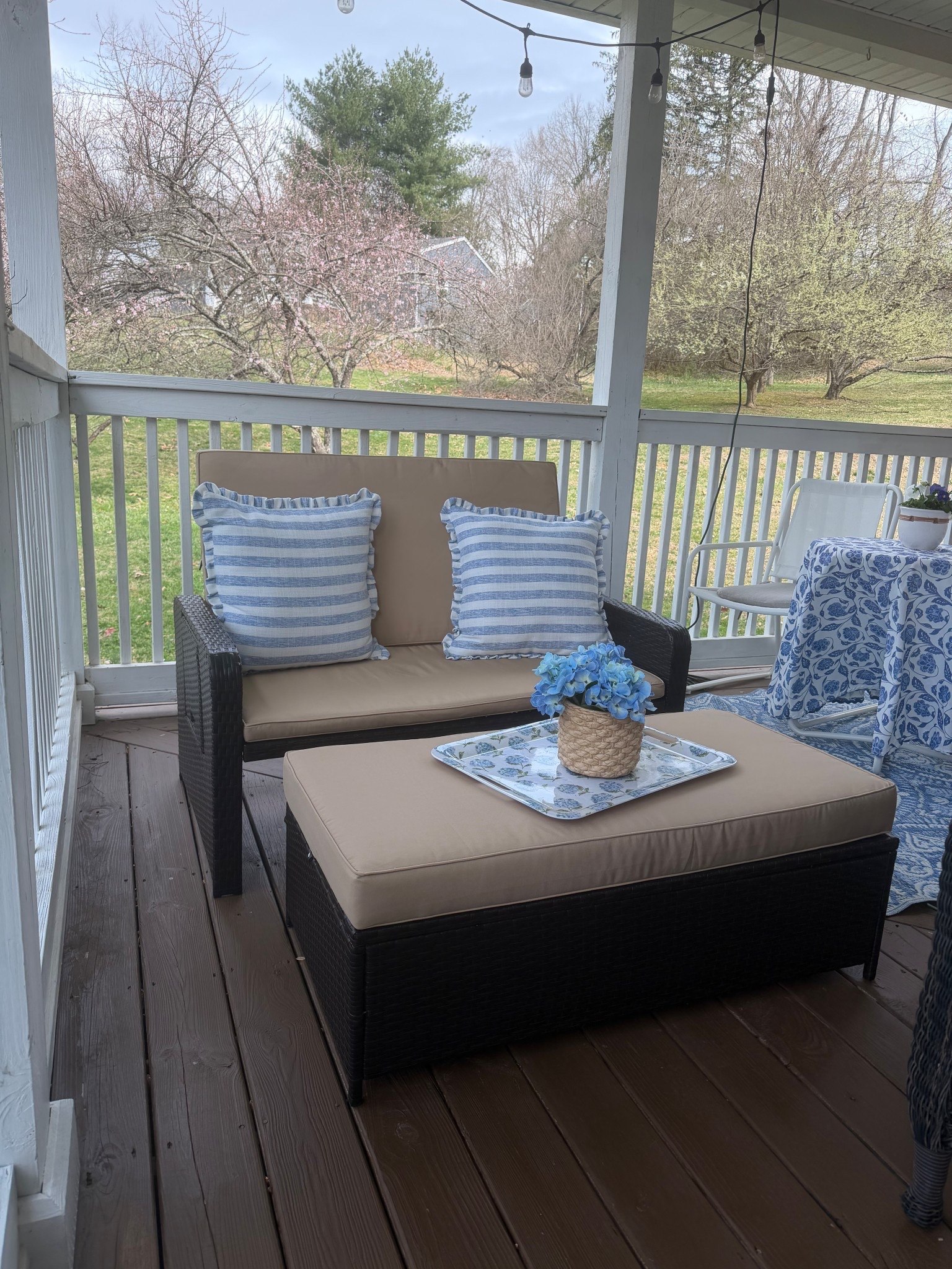My best spring find, comes in lots of colors , reclines, makes a bed, comes with storage ottoman, holds 2 people 💙😍 So nice for porch sitting! 💙☀️ #outdoor #porch #patio #spring #summer 

#LTKSeasonal #LTKSpringSale #LTKHome