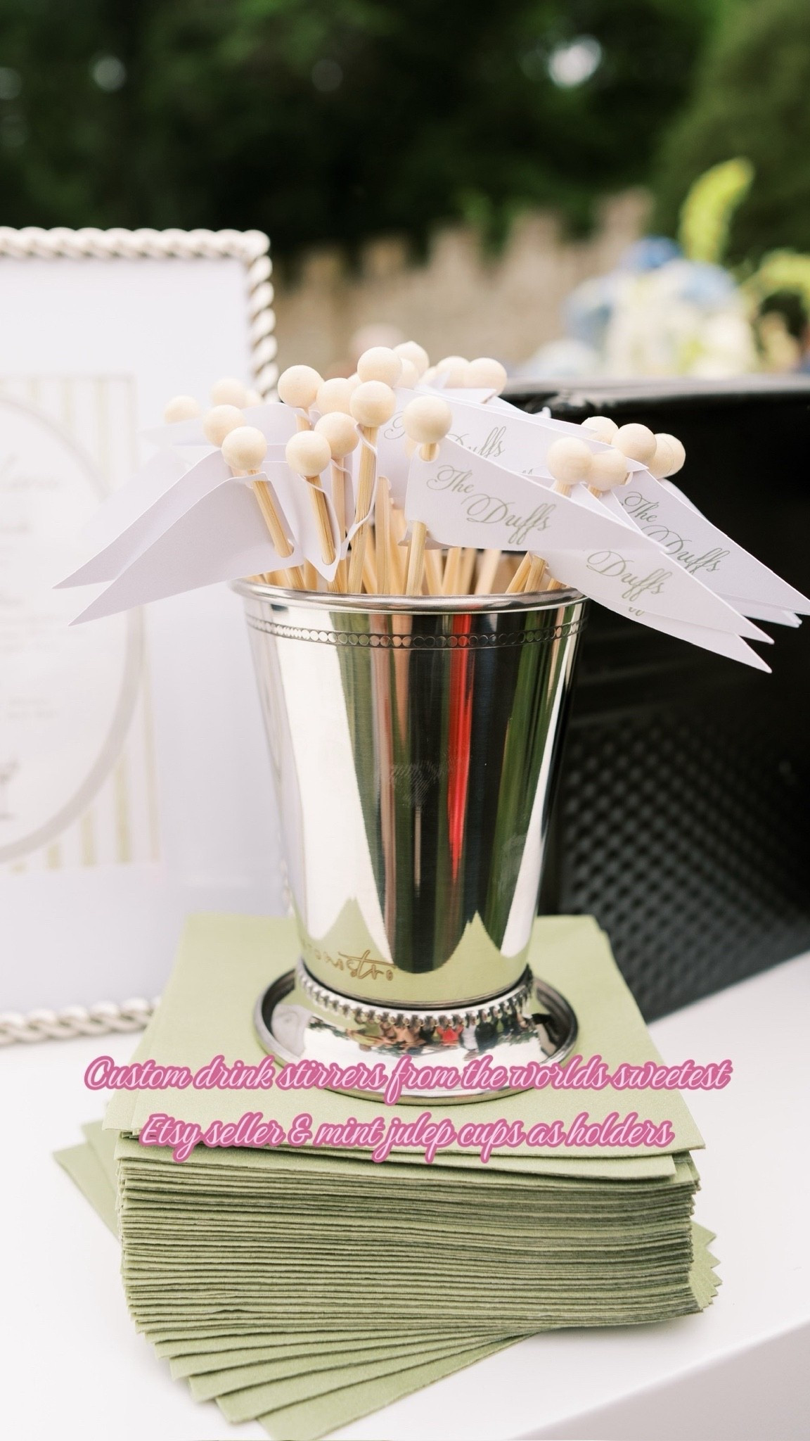 One of my favorite reception details: our wedding bar setup with custom signature cocktails and timeless décor that matched our garden estate wedding.

#LTKWedding #LTKSaleAlert #LTKHome