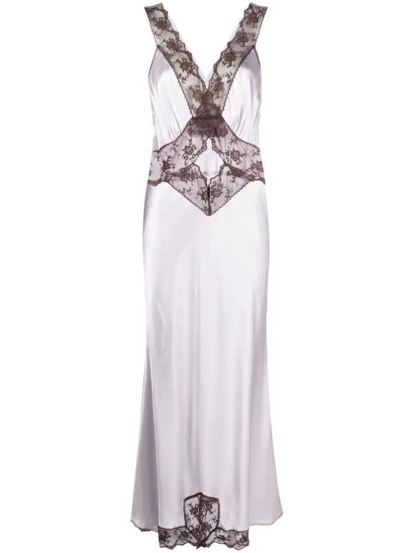 Aries floral-lace silk maxi dress | Farfetch Global