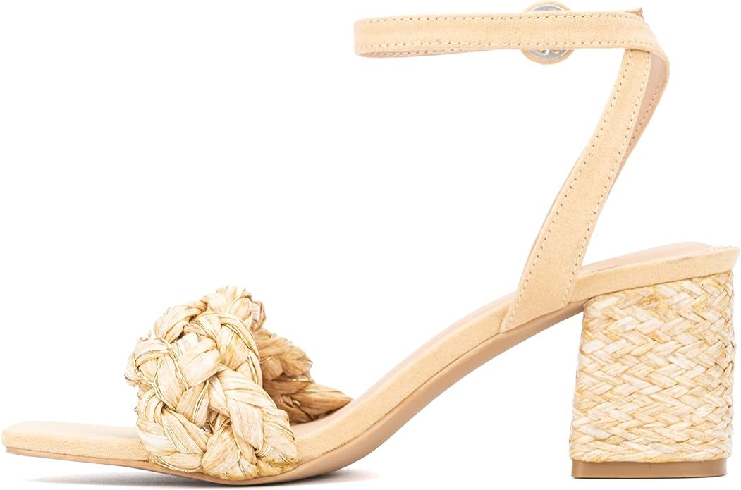 NY & C - New York & Company Elissa Women's Braided Block Heels Casual, Sandals, Open Toe, Rubber,... | Amazon (US)