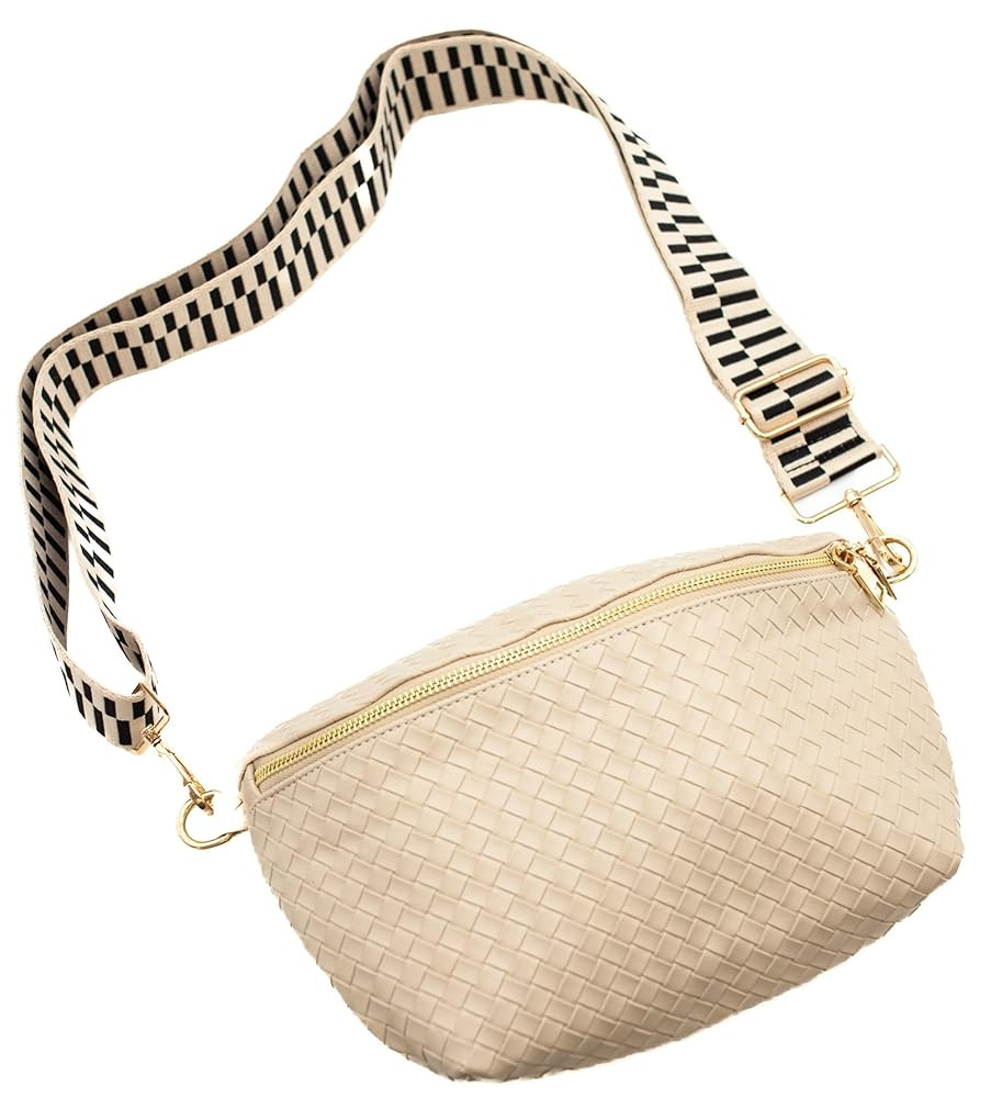 Modern+Chic Rory Oversized Crisscross Belt Bag for Women, Vegan Leather Crossbody Bag with Strap ... | Amazon (US)