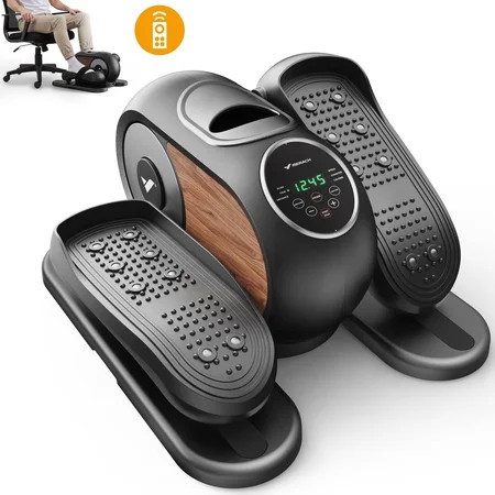 MERACH Under Desk Elliptical Machine, 12 Adjustable Speeds Quiet, LCD Monitor, Portable Fitness Equipment Gift for Family with Resistance Bands | Walmart (US)