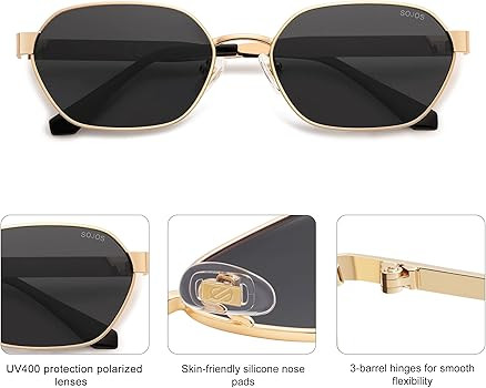 SOJOS Trendy Polarized Hexagon Sunglasses Womens Mens SJ1238 | Amazon (US)