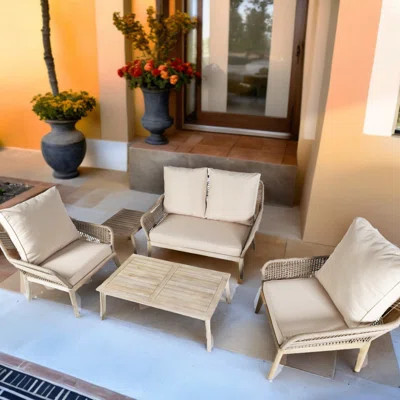 Acacia 4 - Piece Patio Conversation Sets With Cushions | Wayfair North America