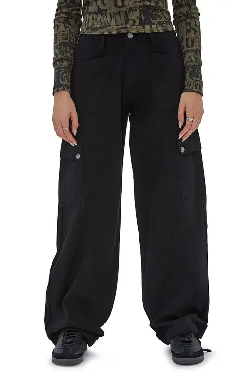 GUESS ORIGINALS Go Utility Cotton Denim Cargo Pants in Black at Nordstrom, Size 27 X 32 | Nordstrom