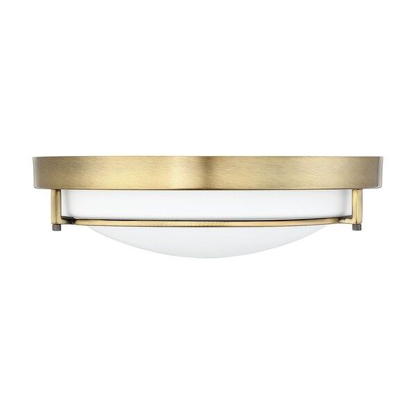 Porch & Den Weaver 2-light Flush Mount Ceiling Light - Brass - White | Bed Bath & Beyond