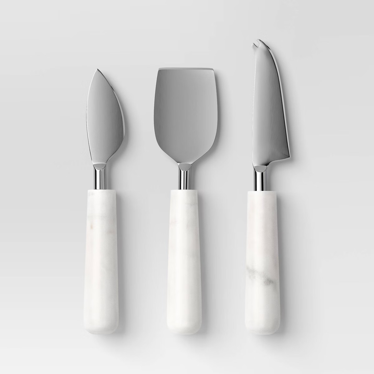 3pc Stainless Steel Cheese Knife Set with Marble Handle - Threshold™ | Target