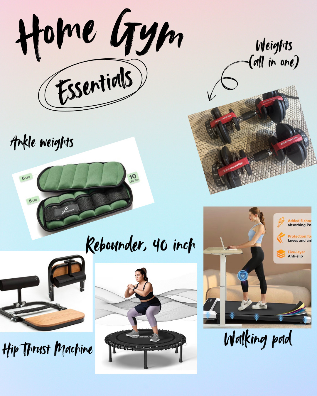 Want to increase your muscle and get fit but you're not a gym person? I get it! The gym isn't my favorite so this is what I have used for the past couple years to build muscle and even do cardio at home. Message me if you have any questions on Insta (@thriving.diabetic). All links are below, enjoy! 

 #LTKfitnessgoals #LTKmomlife #LTKSeasonal