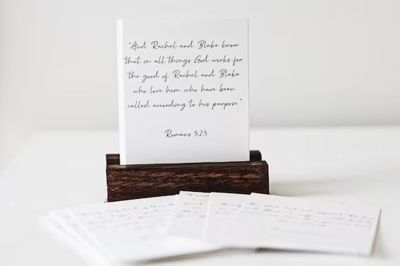 Personalized Scripture Cards | 52 Weekly & Daily Bible Verses | Prayer Cards w/ Wood Stand | Chri... | Etsy (US)