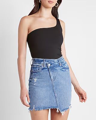 Body Contour Ribbed One Shoulder Cropped Tank | Express